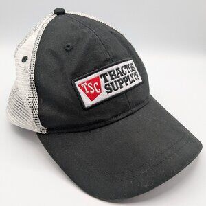 Tractor Supply Co. Trucker Hat Black and White Embroidered Logo Snapback OSFM